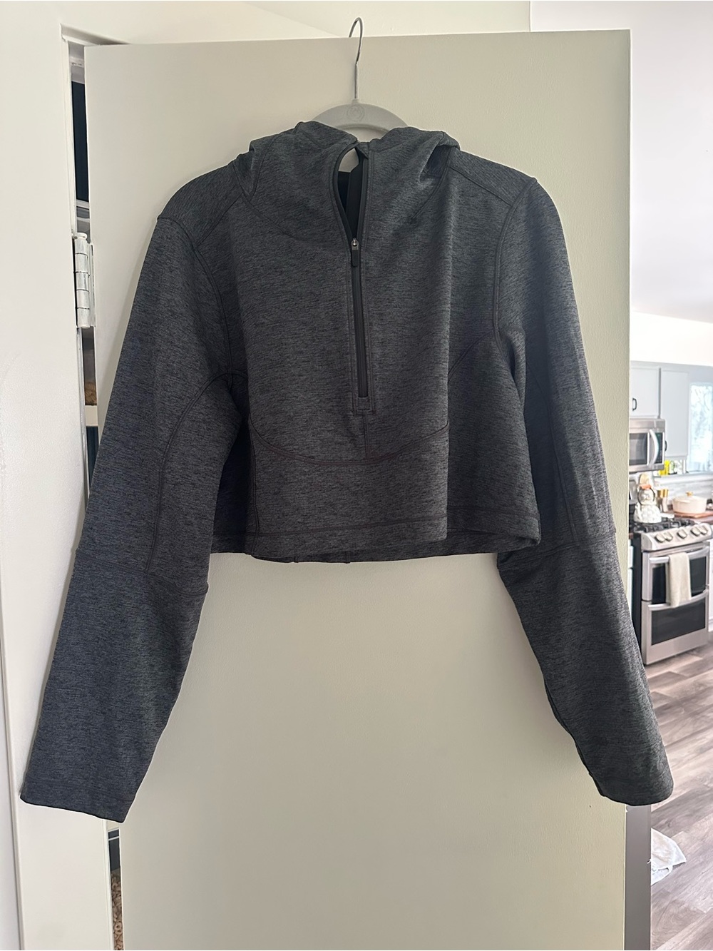 lululemon athletica Dark Gray Cropped Half-Zip Hoodie